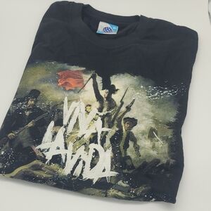 Coldplay Concert tour Viva La Vida Black Graphic Band T-Shirt 2008 2009 2010